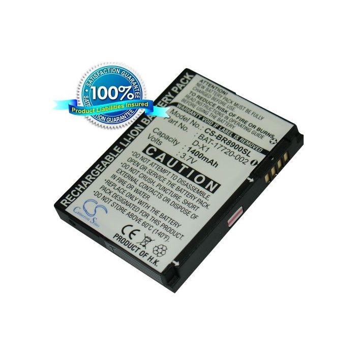 Blackberry 8900, Storm, Storm 9500, Storm 9530, Storm 9530T, 9500 Thunder, Curve 8900, Javelin, Jupiter, Tour 9630, Curve 9220, Magnum akku 1400 mAh