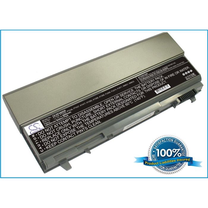 Dell Latitude E6400, Latitude E6500, Precision M2400, Precision M4400, Precision M6400 akku 8800 mAh - Musta