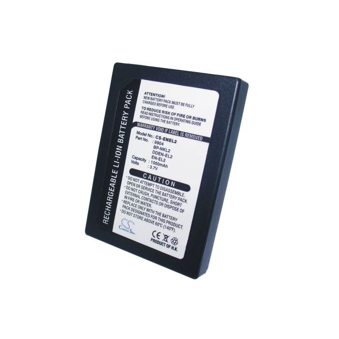 Nikon EN-EL2, 9904, BP-NKL2, DDEN-EL2 yhteensopiva akku 1050 mAh