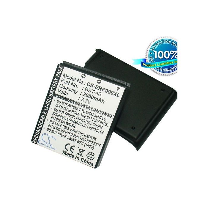 SonyEricsson BST-40 yhteensopiva akku 2000 mAh