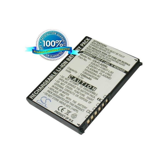 Fujitsu Loox 400, Loox 410, Loox 420, Loox N500, Loox N520, Loox N520c, Loox N520p, Loox N560, Loox N560c, Loox N560e, Loox N560p, Loox C500, Loox C550, Loox N520c, Loox N560p, Loox N520p, Loox N560e akku 1250 mAh