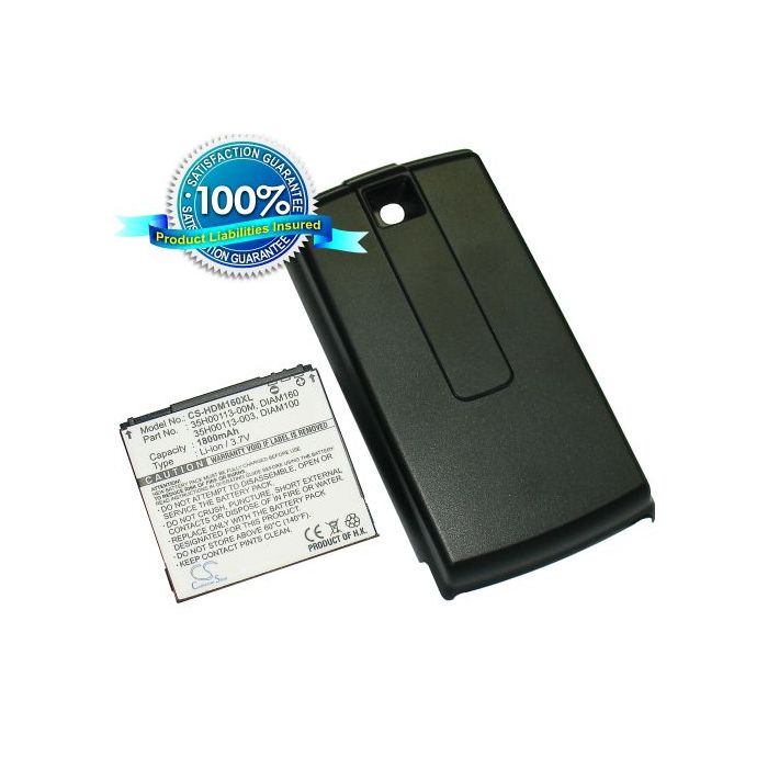 HTC Touch Diamond P3702, Touch Diamond P3701, Touch Diamond P3051, Victor Extended back cover akku 1800 mAh