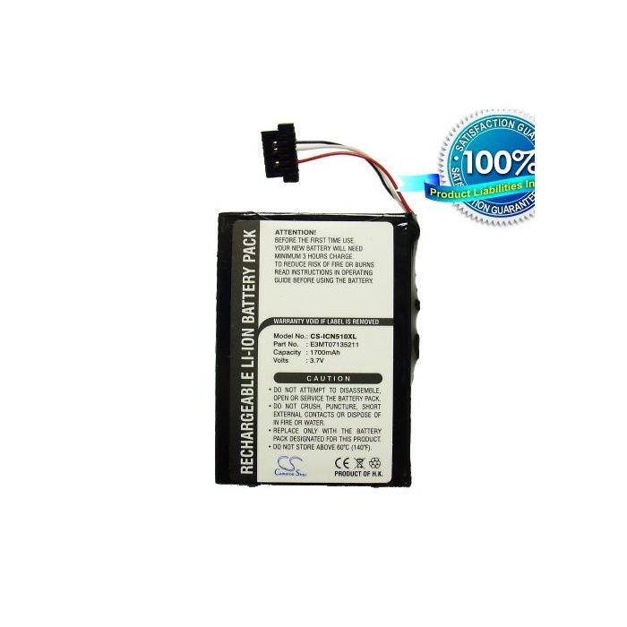 Navman iCN 510, iCN 520, iCN 530, iCN550 tehoakku 1700 mAh