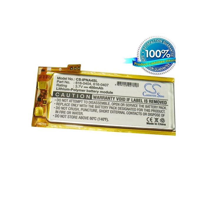 iPod Nano 4th 4GB, iPod Nano 4th 8GB, 16G MB903LL/A akku 400 mAh