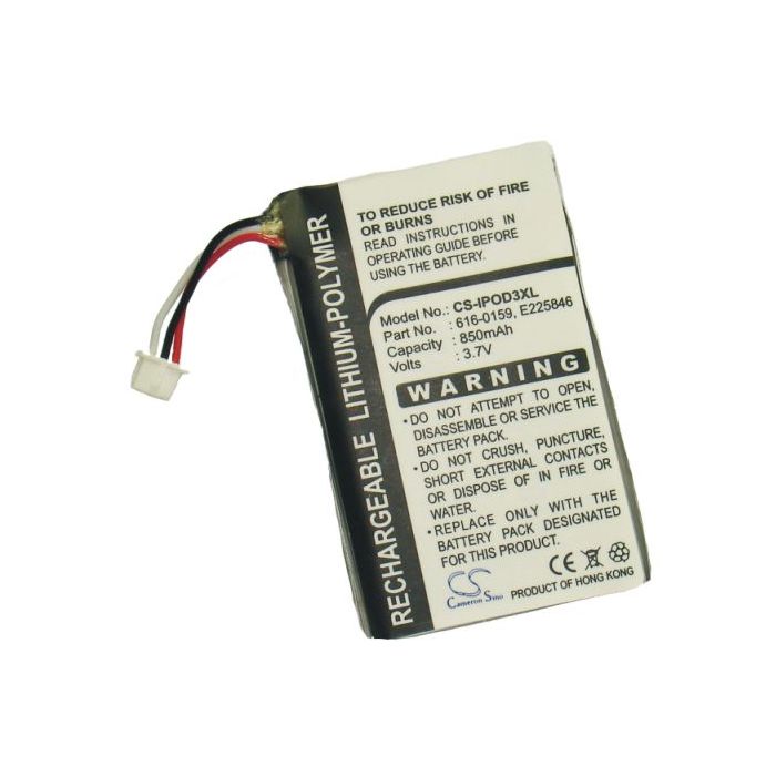 iPOD 3. Sukupolvi, iPod 20GB, iPod 15GB, iPod 30GB, iPod 10GB, iPod 40GB akku 850 mAh