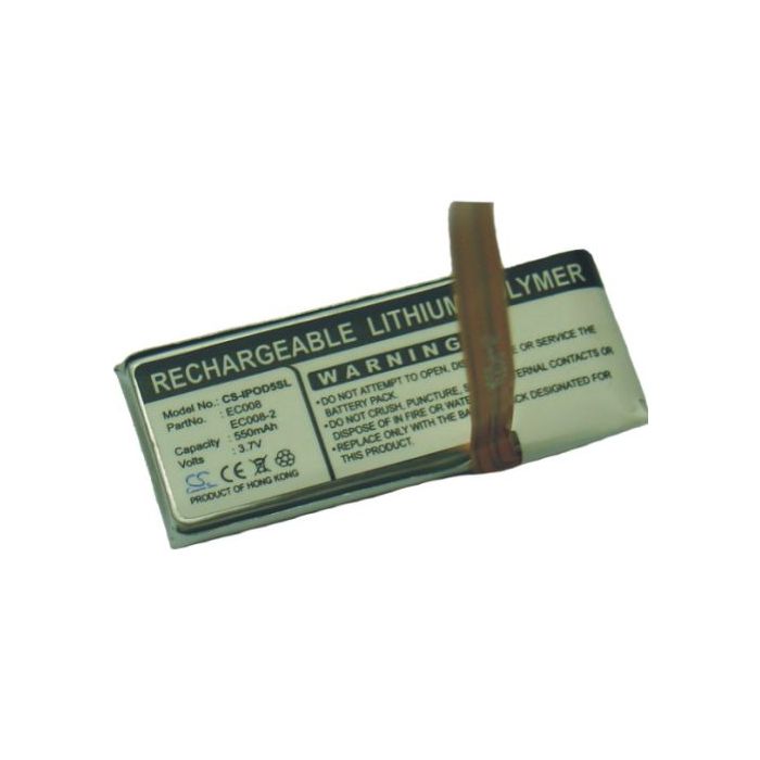 iPOD Video 30GB, iPOD classic 80GB, iPod 5/6 sukupolvi akku 550 mAh