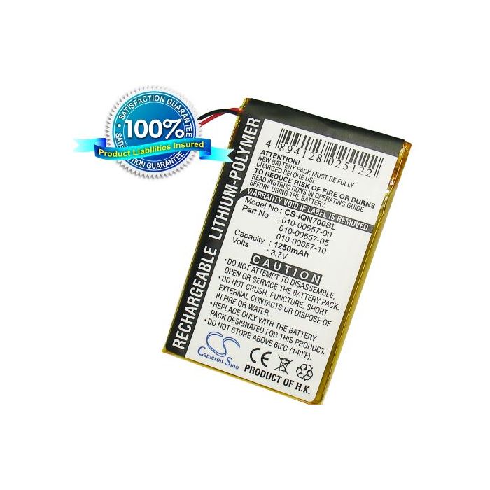 Garmin Nuvi 700, Nuvi 710, Nuvi 710T, Nuvi 770, Nuvi 770T, Nuvi 780 akku 1250 mAh