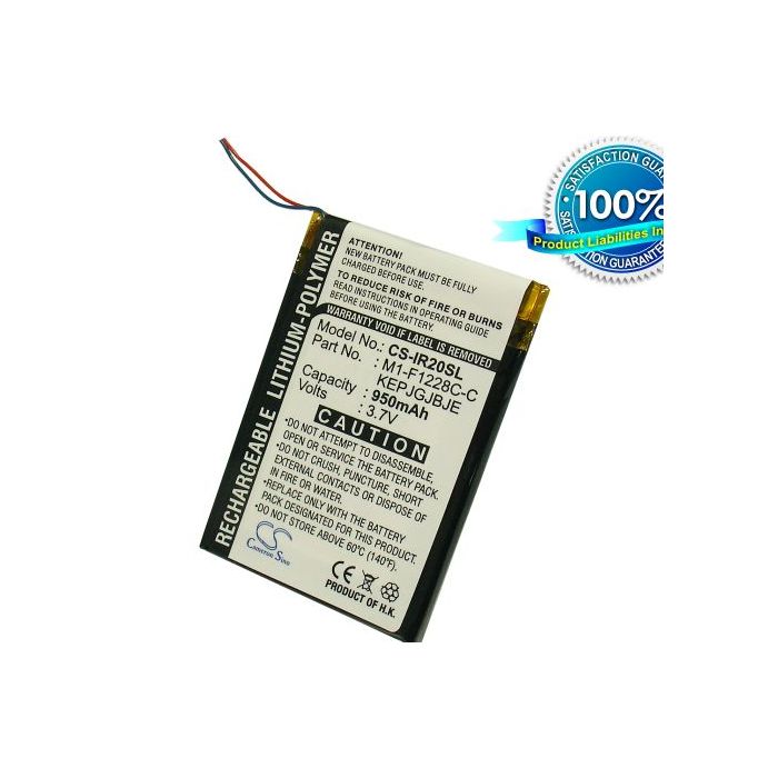 iRiver Clix Plus, U20, REI-iriverclix2, REI-iriverclix1, Clix 1, Clix 2 2GB, Clix 2 4GB akku 950 mAh