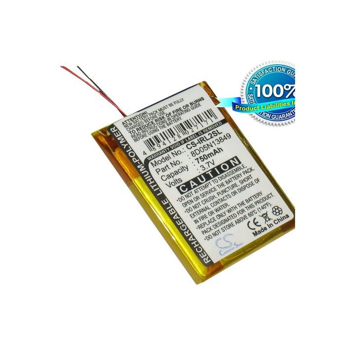 iRiver L Player 2GB, L Player 4GB, L Player 8GB, 1LP8WHT, 1LP8BLK, 1LP4BLK, 1LP8PNK, 1LP4WHT, IRI1LP8W, IRI1LP8P, 1LP4PNK akku 750 mAh