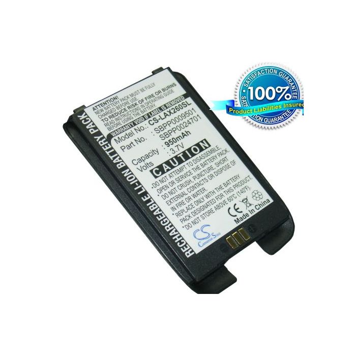 LG AX260, LX260, UX260, RUMOR, SCOOP, SCOOP musta akku 950 mAh