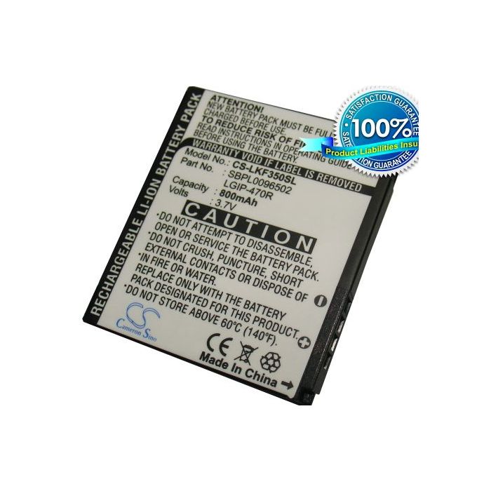 LG KF350, KF350 Ice Cream, KP500 Cookie, KP501 akku 800 mAh