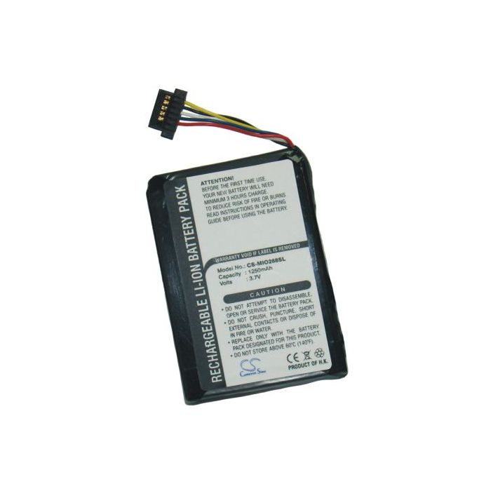 Mio 138, Mio 268, Mio 268 Plus, Mio 269, Mio 269 Plus, Mio C710, Mio C510, Mio C510e, Mio C310, Mio C310x akku 1250 mAh