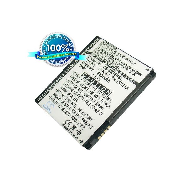 Cameron Sino tarvikeakku Motorola SLVR L9, SLVR L71, SLVR L7e, W510, SLVR L72, ROKR E8, MOTO VU204, MOTO Z6c, RAZR V3 maxx, Q700 akku 880 mAh