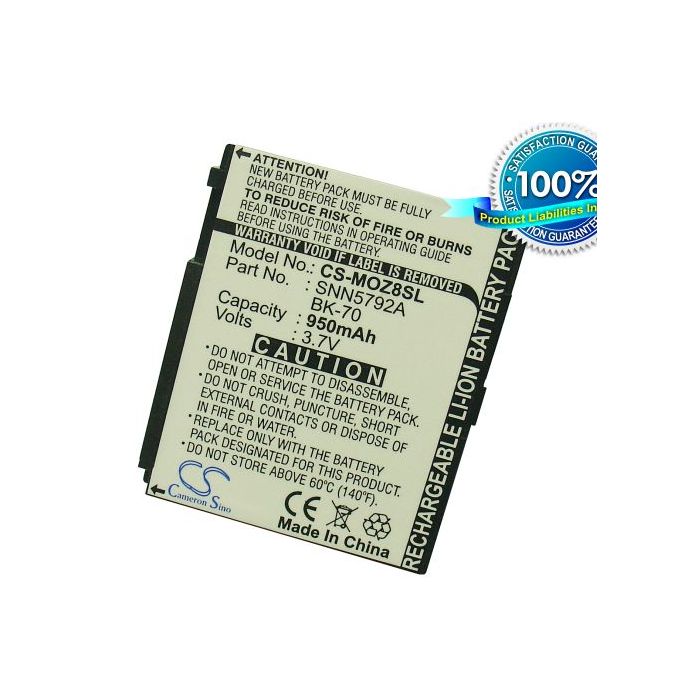 Cameron Sino tarvikeakku Motorola MOTO Z8, IC402, IC502, ic602, The Blend, The Buzz, i335, Sideklck-slide akku 950 mAh