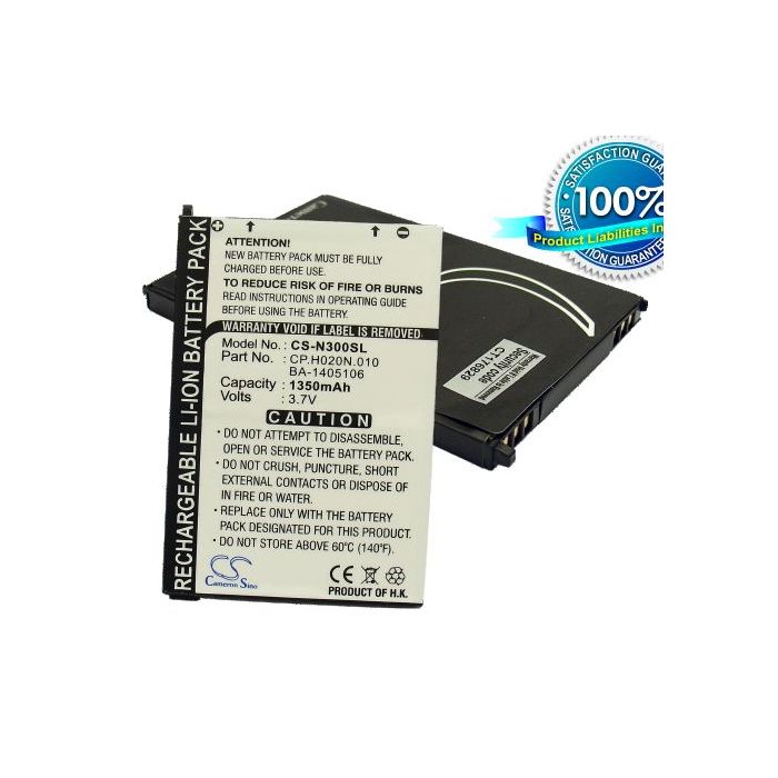 Acer N300, N310, N311, N320, N321, N500, C500, C510, C511, C530, C531, Ferrari Navigator akku 1350 mAh
