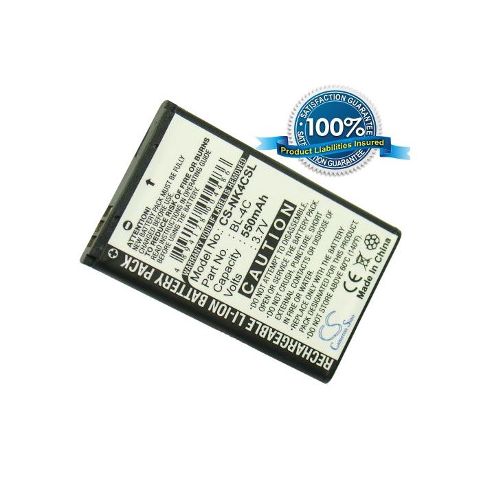 Nokia BL-4C yhteensopiva akku 550 mAh