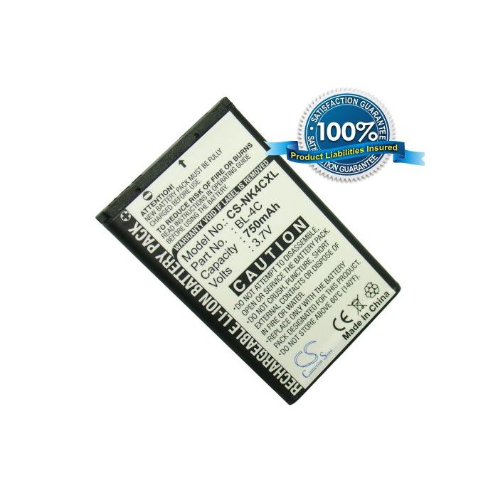 Nokia BL-4C yhteensopiva akku 750 mAh