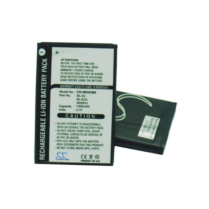 Nokia BL-5C, BL-5CA yhteensopiva akku 1000 mAh