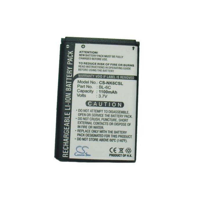 Nokia BL-6C yhteensopiva akku 1100 mAh