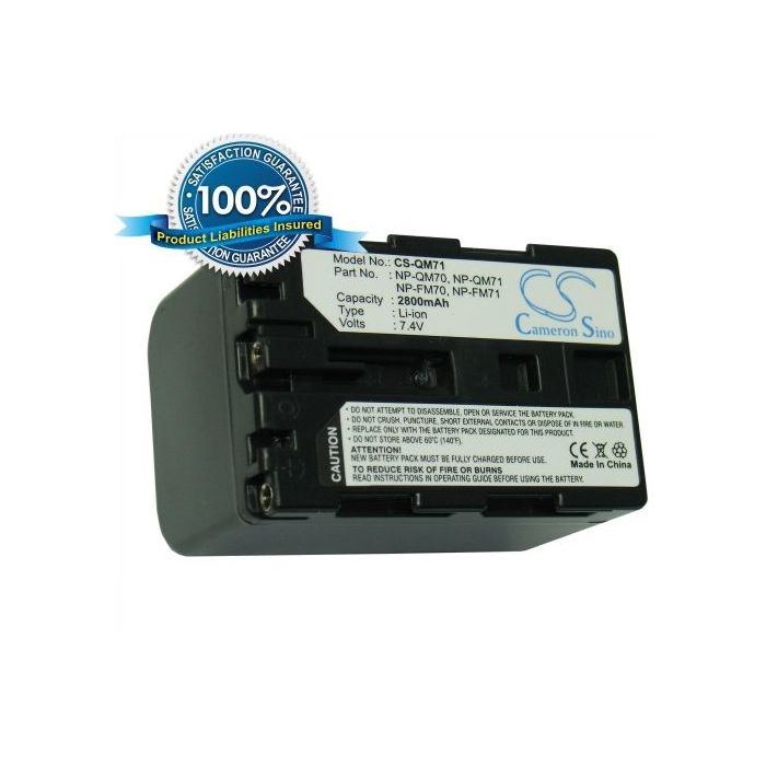 Sony NP-QM71, NP-QM70, NP-FM70, NP-FM71 yhteensopiva akku 2800 mAh