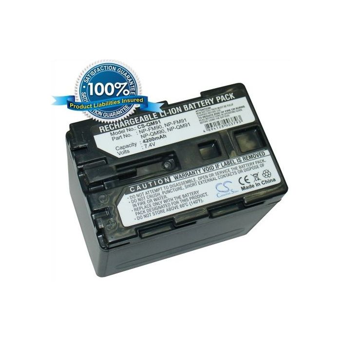 Sony NP-FM90, NP-FM91, NP-QM90, NP-QM91 yhteensopiva akku 4200 mAh