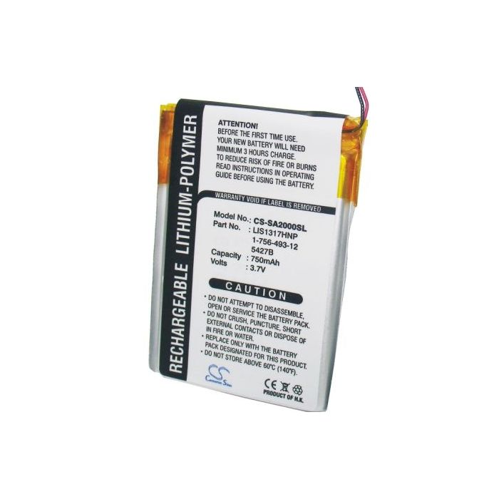 Sony NW-A2000, NW-HD3 akku 750 mAh