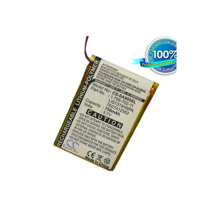 Sony NWZ-A801, NW-A805, NW-A806, NWZ-A810, NW-A815, NW-A816, NWZ-A818, akku 750 mAh