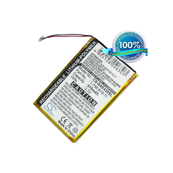 Sony NW-E435, NWZ-E436, NWZ-E438 akku 570 mAh