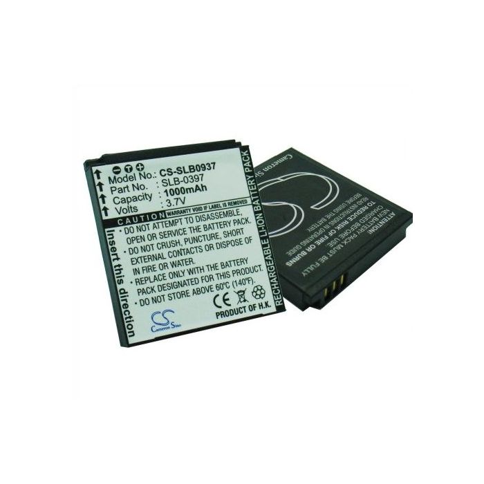 Samsung SLB-0937 yhteensopiva akku 1000 mAh