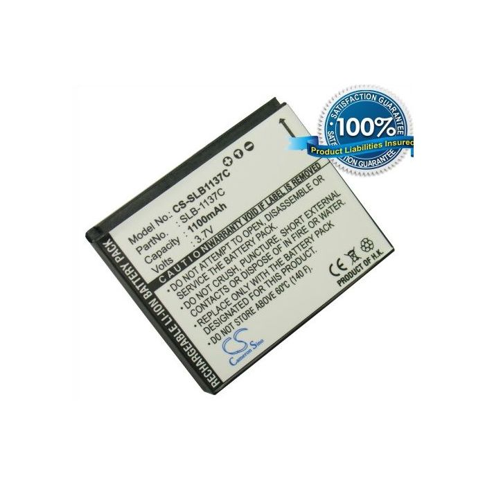Samsung SLB-1137C yhteensopiva akku 1100 mAh
