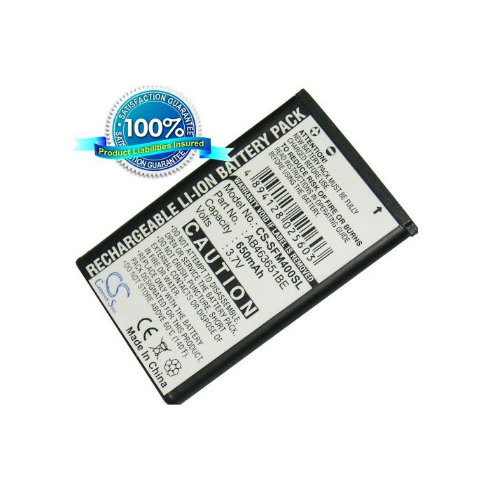 Samsung SGH-F400, GT-M7500, GT-M7500 Emporio Armani, GT-S5600, GT-S5620, GT-S7220 Lucido, SGH-P260 akku 650 mAh