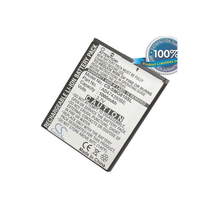 Samsung SGH-G810, SGH-D780, SGH-i550, SGH-i560, GT-i8510, GT-i7110, SGH-W699 akku 1000 mAh