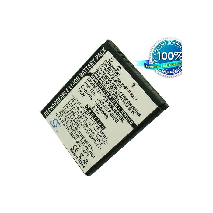 Samsung SGH-J600, SGH-J610, SGH-J608, SGH-M600, SGH-M610, SGH-F110, SGH-L600, GT-C3050, SGH-F110 miCoach akku 850 mAh