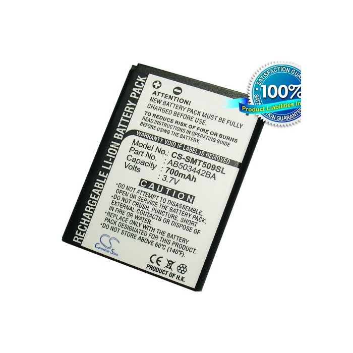Samsung SGH-T509, SGH-T509s / musta akku 700 mAh