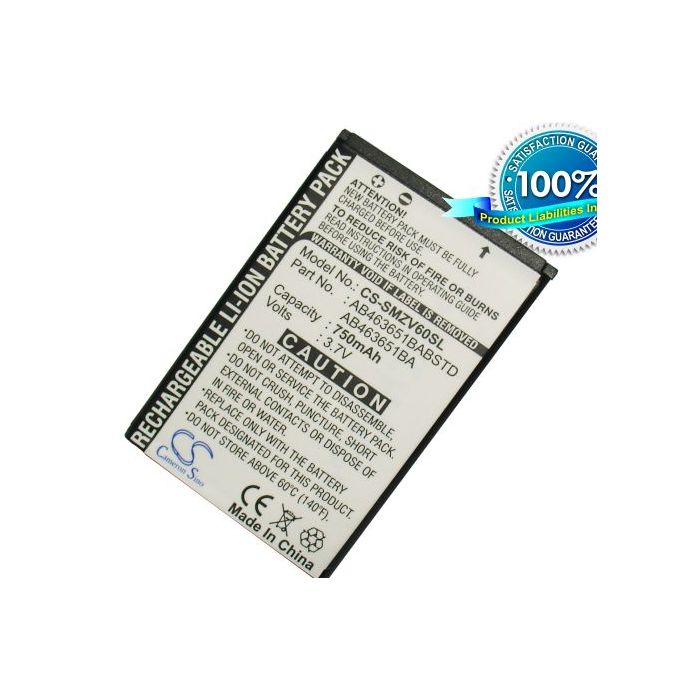 Samsung SGH-ZV60, SGH-T739, SGH-W559, SGH- T739 Katalyst, SGH-R450, SGH-R450 Katalyst akku 750 mAh