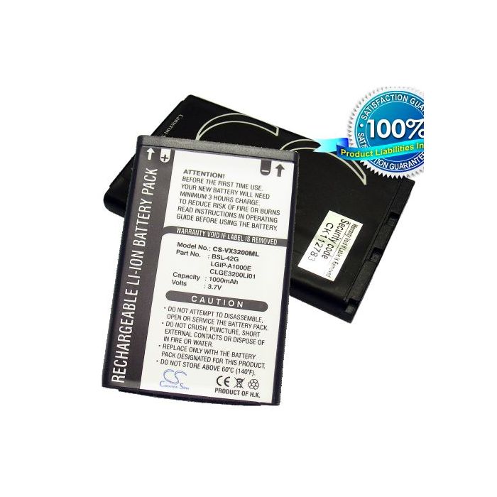 LG VX6100, AX4750. UX5000. VX4700. VX8100, AX5000, UX4750, VX4650 akku 1000 mAh