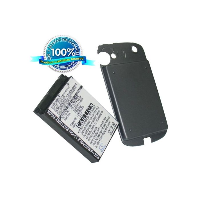 HTC P4000, Mogul, Titan 100, Titan 6800 Extended back cover akku 2600 mAh