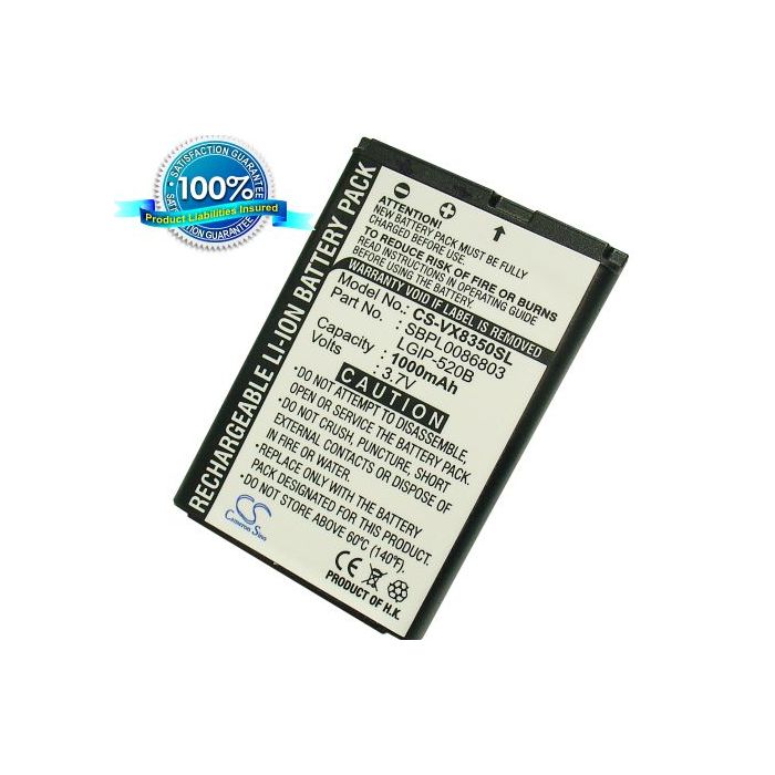 LG VX8350, VX5200, VX5400, VX5500 akku 1000 mAh