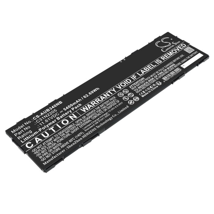 Asus kannettavan tietokoneen B3404CV / CM3401FFA yhteensopiva akku 5400mAh