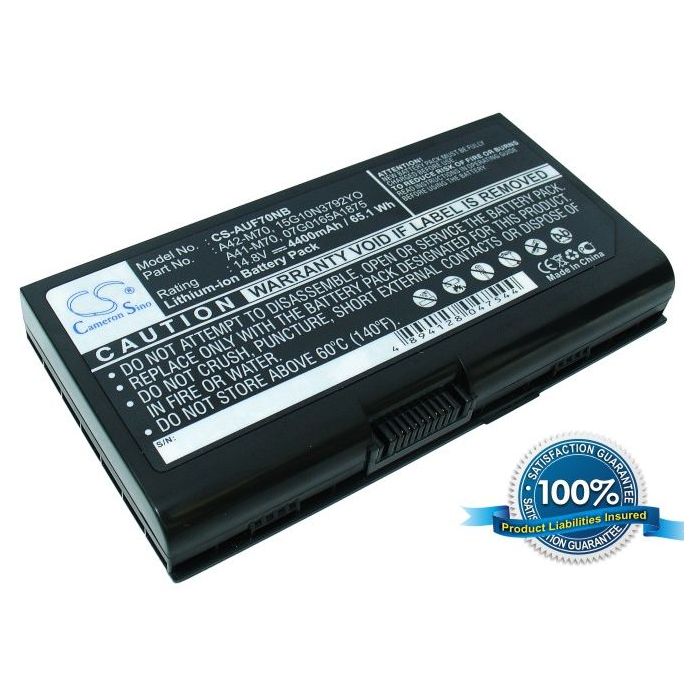 Asus F70, G71, G72, M70, N70, N90, X71, X72 akku 4400 mAh