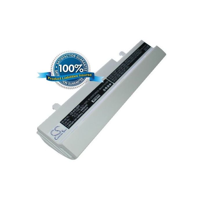 Asus Eee PC 1005HA  1005PE  1005PE 1001HA  1101HA  R101 R105 R1001 R1005 akku 4400 mAh valkoinen