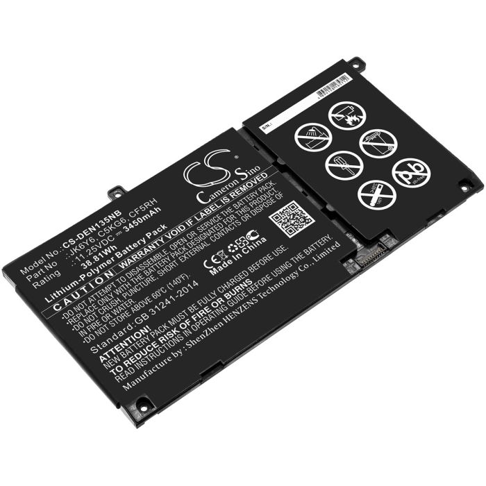DELL kannettavan tietokoneen Inspiron 13 5301 / Inspiron 14 5406 2-in-1 yhteensopiva akku 3450mAh