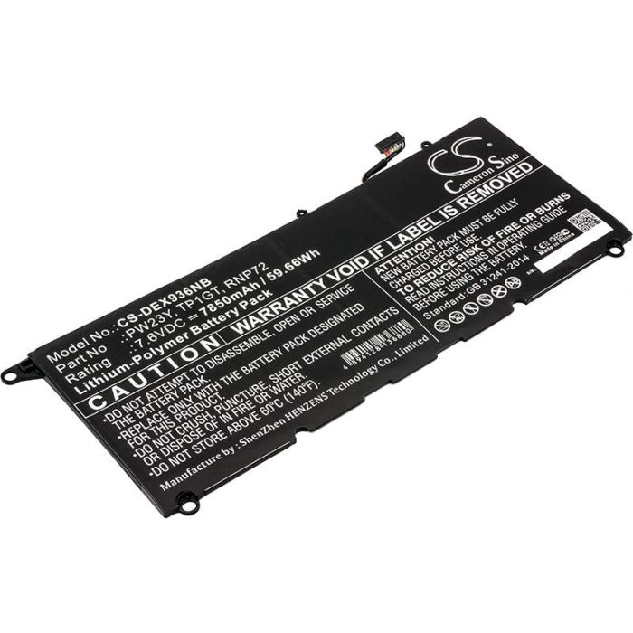 Dell XPS 13 9360 akku 7850 mAh