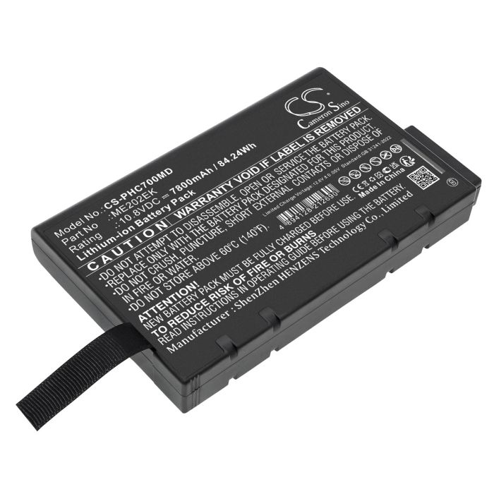 Philips lääketieteellisen laitteen Micron Transport CTG7 yhteensopiva akku 7800mAh