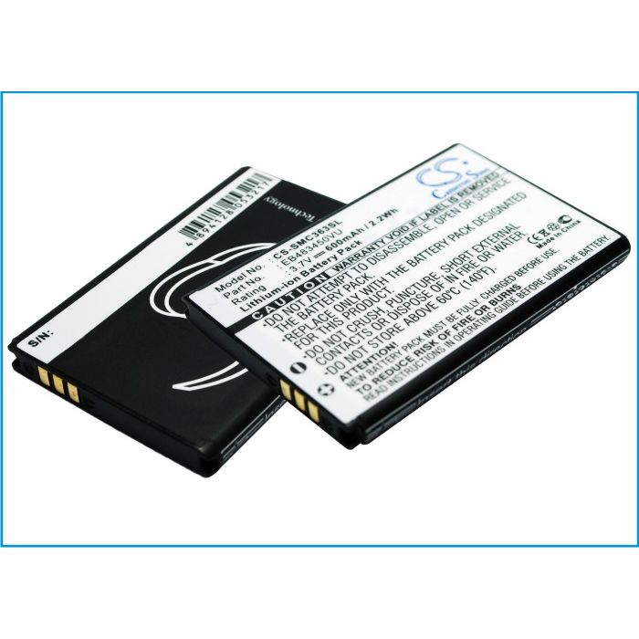 Samsung, GT-C3630, GT-C3630C, GT-S5350, GT-C3630C, GT-C3230  ,yhteensopiva akku 600 mAh