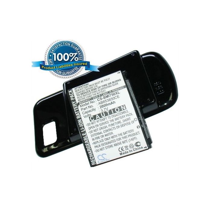 Samsung GT-I7500, GT-I7500H tehoakku laajennetulla takakannella 2000 mAh