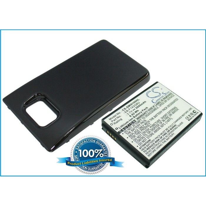 Samsung Galaxy S II, Galaxy S2, GT-I9100 yhteensopiva akku laajennetulla takakannella 2600 mAh 