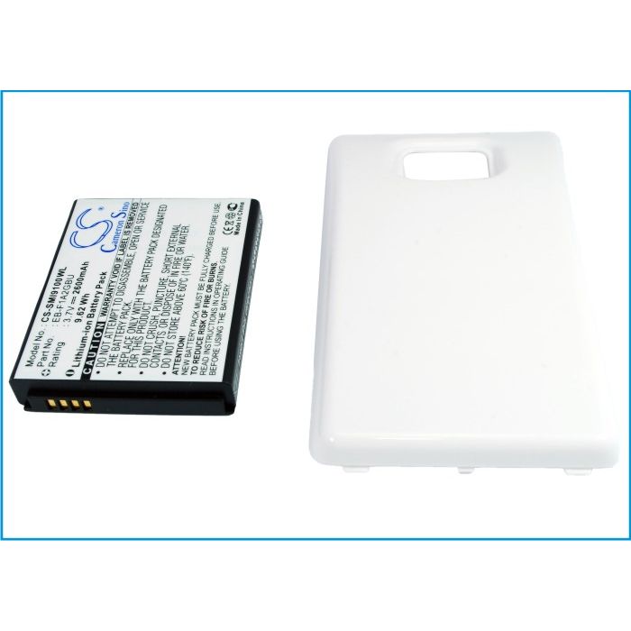 SAMSUNG, Galaxy S II, Galaxy S2, GT-I9100 yhteensopiva akku laajennetulla takakannella 2600 mAh