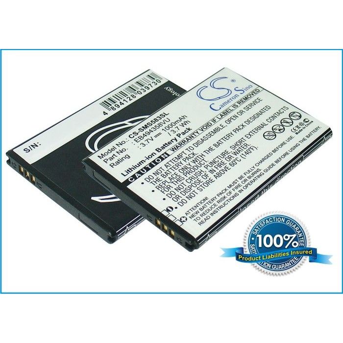 Samsung Cooper, Fit, Galaxy Ace, Galaxy Gio, Galaxy Pro, Galaxy S Mini, GT-B7510, GT-S5660, GT-S5830, GT-S5830T, S5670, SCH-i579 yhteensopiva akku 1000 mAh 