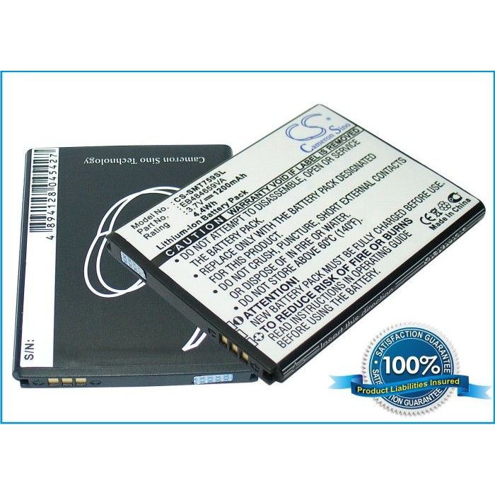 Samsung Galaxy W, GT-I8150, Galaxy Xcover, GT-S5690, Wave 3, GT-S8600 yhteensopiva akku 1200 mAh